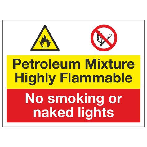 Petroleum Mixture Highly Flammable No Smoking Or Naked Lights