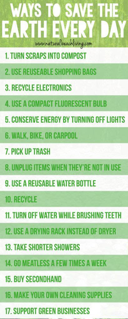 20 Easy Ways To Save The Earth Every Day Natural Beach Living Save