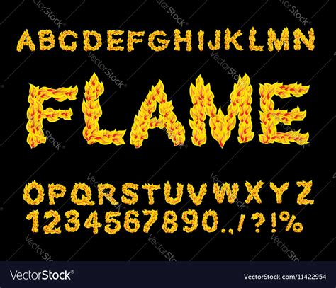 flame alphabet fire font fiery letters burning abc
