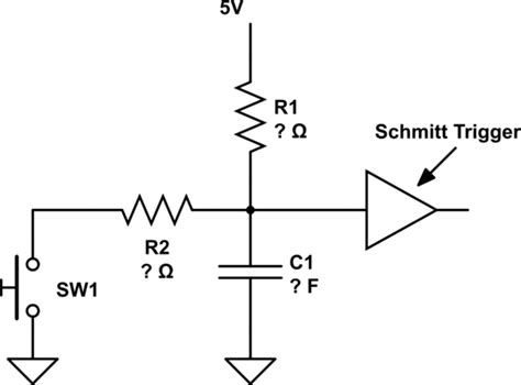 Schmitt Trigger Help In Finding Capacitor And Resistor Value For