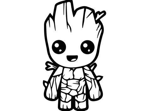 Baby Groot Running Coloring Page Coloring Pages