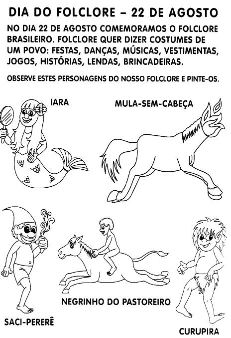 Folclore Brasileiro Projeto PedagÓgico Imprimir E Colorir Mistura De