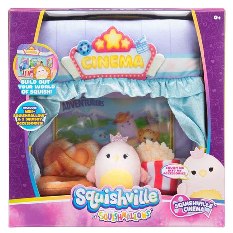 Squishmallows Squishville Cinema Deluxe Play Scene Medium Soft Playset
