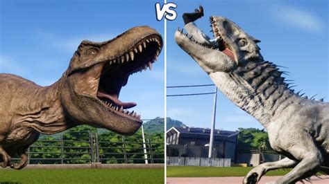 Jurassic World Evolution T REX Vs INDOMINUS REX Gameplay PS4 HD