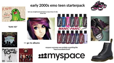Early 2000s Emo Teen Starterpack Rstarterpacks