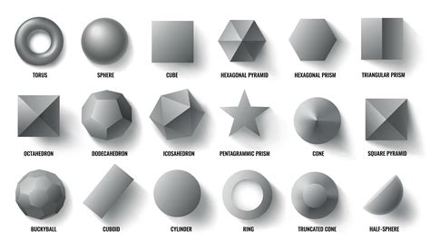 Basic 3d Shapes Top View Realistic Pyramid Shape Geometric Polygon