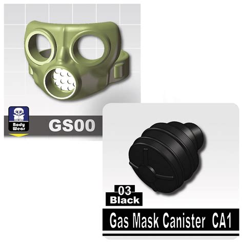 Minifig Cat Gas Mask With Cannister Gs00 And Ca1 Minifig Cat