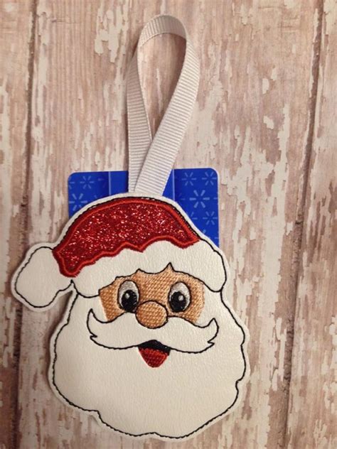 Santa Gift Card Holder Christmas Ornament In The Hoop Digital