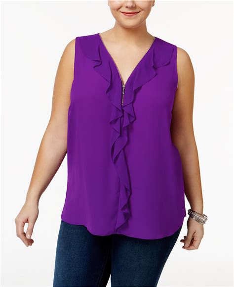 Inc International Concepts Plus Size Ruffled Blouse Created For Macys
