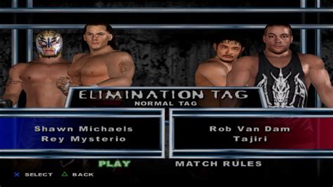 WWE SmackDown HCTP Shawn Michaels Rey Mysterio VS Rob Van Dam Tajiri