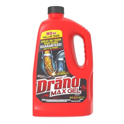 Drano Max Gel 80 Fl Oz Drain Cleaner Pour Bottle At
