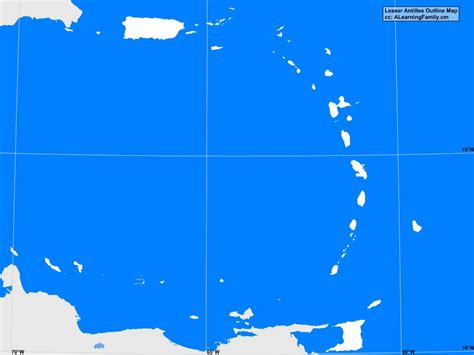 Since 2006 we have been engaged in capturing the most significant and interesting places of the earth. Lesser Antilles Outline Map - A Learning Family