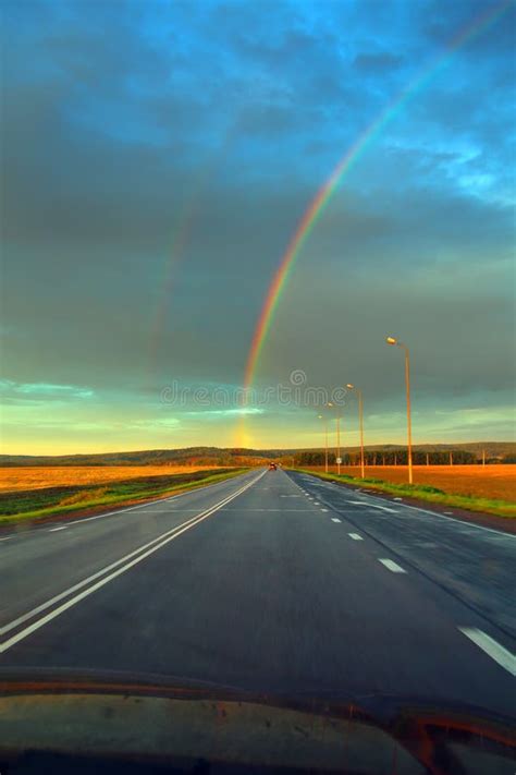 Road To The Rainbow Stock Photo Image Of Road Street 9871776