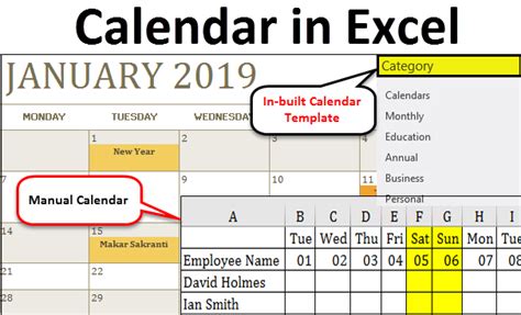 Calendar In Excel How To Use Calendar In Excel