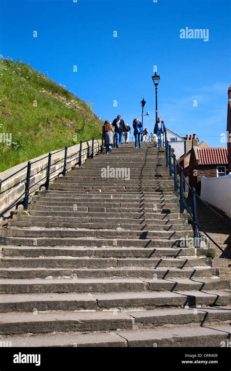 The 199 Steps In Whitby North Yorkshire England Stock Photo Alamy