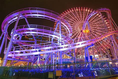 It has a number of carriages that travel on a track. The Underwater Roller Coaster of Yokohama, Japan ...