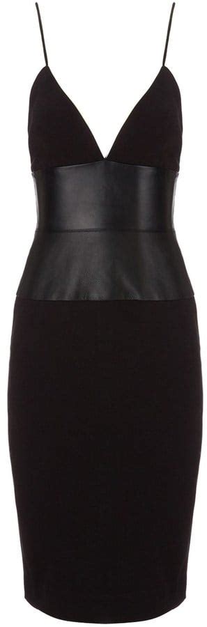 L Agence Black Leather Bodice Dress Sexy Dresses Popsugar Fashion Photo 28