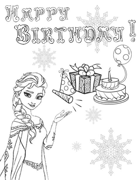 Frozen Elsa Coloring Pages Happy Birthday Sketch Coloring Page Happy