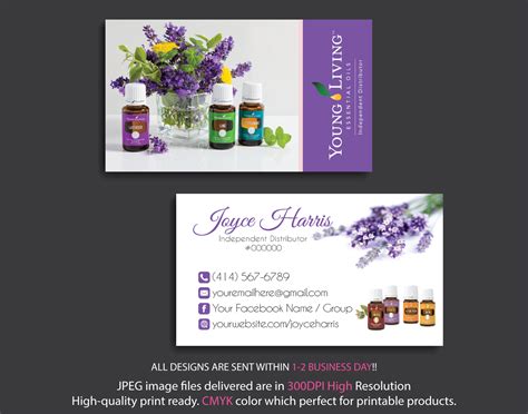 Custom Young Living Business Card Young Living Business Cards Yl15