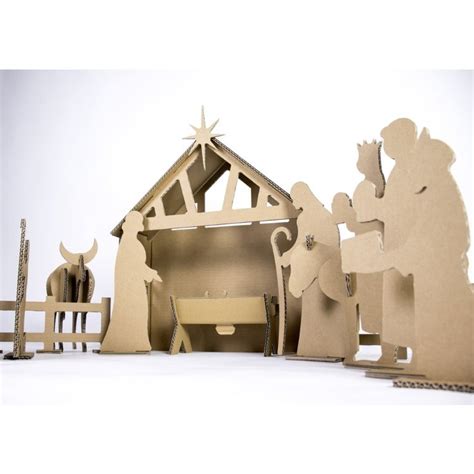 Cardboard Nativity Scene Big Nativity Scene Made Of Cardboard
