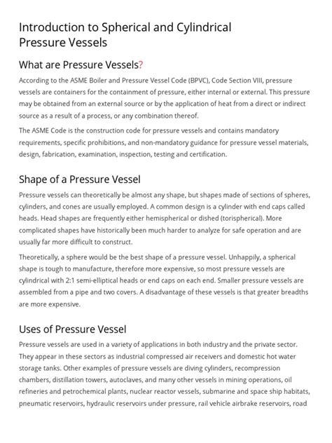 Pressure Vessels Spherical Pressure Vessels Pressure Spheres