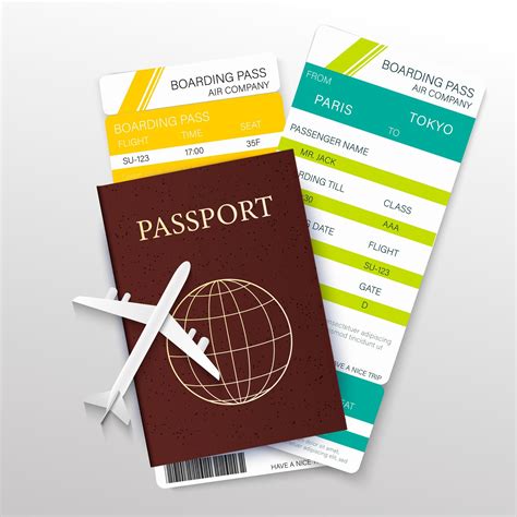 Boarding Pass And Passport With Airplane 1177218 Vector Art At Vecteezy