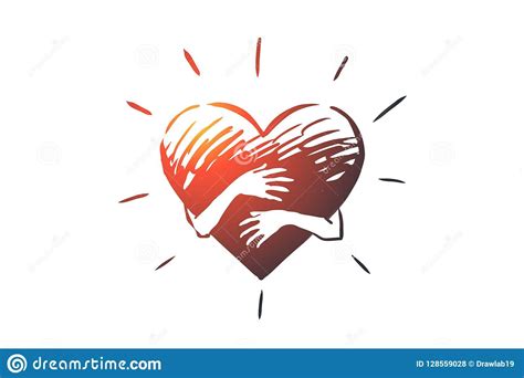 Empathy Heart Love Charity Support Concept Hand Drawn Isolated