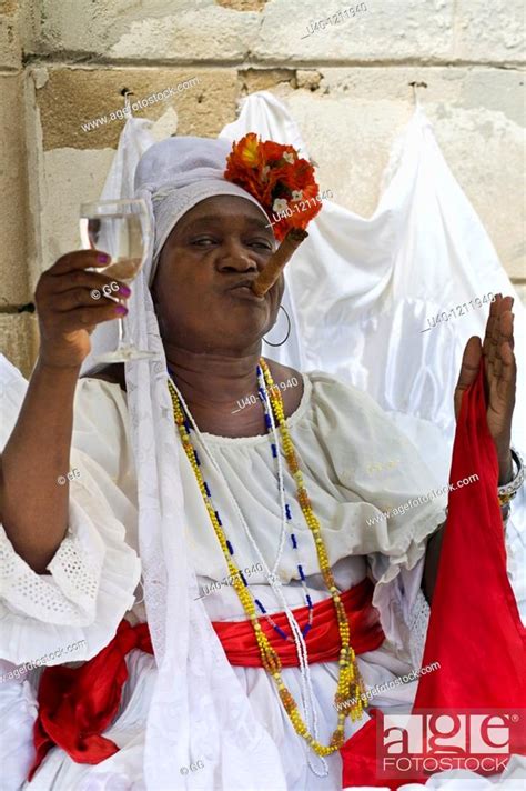 Cuba Havana Santeria Priestess Stock Photo Picture And Rights