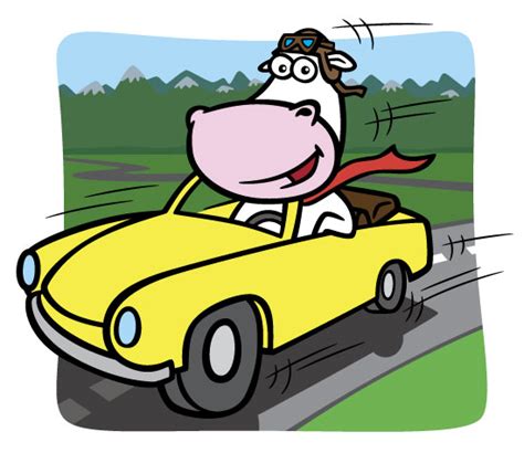 Cartoon Cow Driving Car By Gcoghill On Deviantart