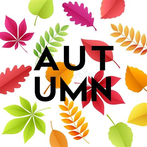 Autumn Banner Background With Paper Fall Leaves Vector Illustration