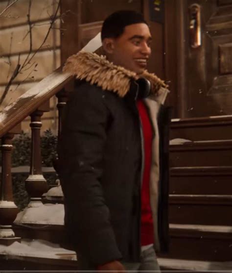 Spider Man Miles Morales Parka Jacket Miles Morales Shearling Jacket