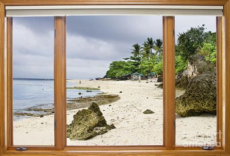 Tropical White Sand Beach Paradise Window Scenic View Photograph By