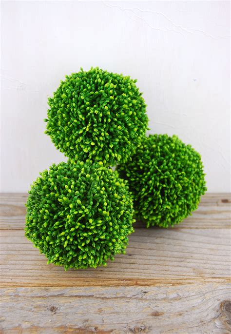 Artificial Topiary Balls 4in Set Of 3 Faux Succulents Artificial