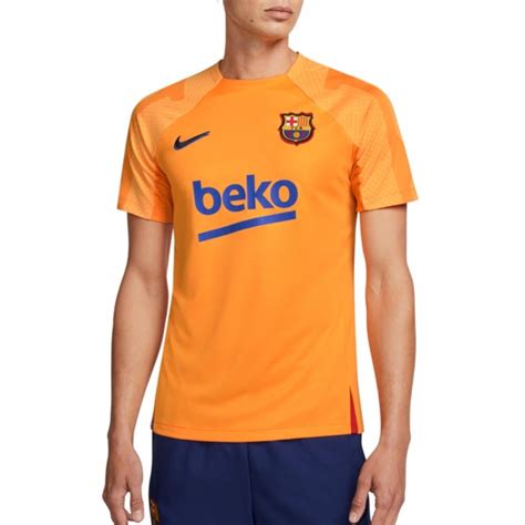 Nike Fc Barcelona Dri Fit Pre Match Jersey 202223 Orange And Blue
