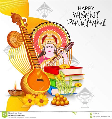 Happy Vasant Panchami Stock Illustration Illustration Of Beauty 107898746