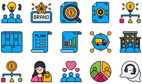 Set Of Vector Icons Related To Business Model Contains Such Icons As