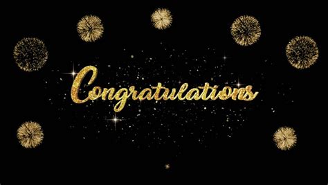 Congratulations Beautiful Golden Greeting Text Appearance Stock Footage