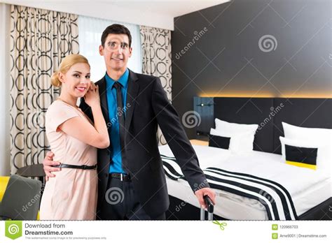 Man And Woman Arrive In Hotel Room Stock Image Image Of Double Lifestyle 120966703