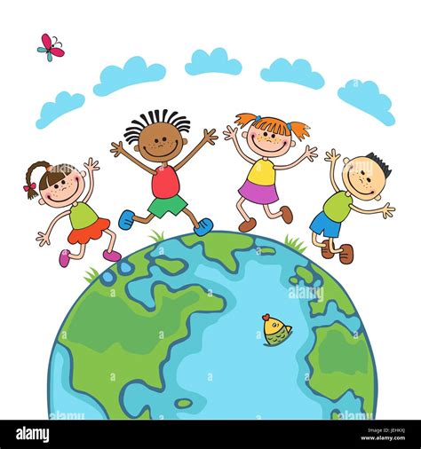 Globe Kids Children Earth Day Vector Stock Vector Image And Art Alamy