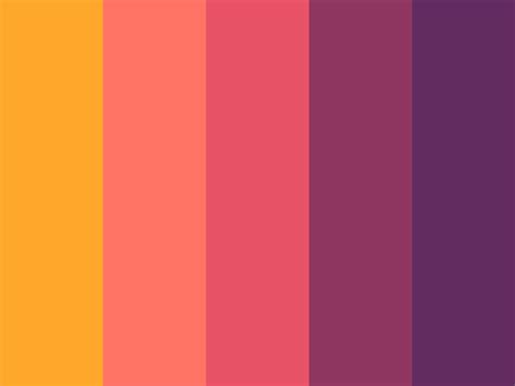 Sunset By Hibiscuspeony Sunset Color Palette Retro Color Palette