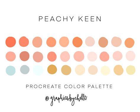 Peachy Keen Color Palette Procreate Swatches Color Etsy Color