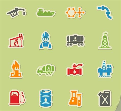 Premium Vector Extraction Of Oil Icon Set