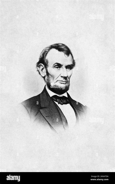 Engraved Portrait Of President Abraham Lincoln Stock Photo Alamy