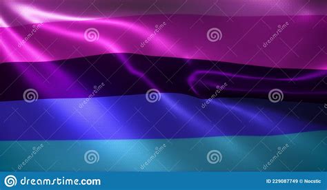 Omni Flag Omnisexual Pride Flag With Waving Folds Close Up View 3d