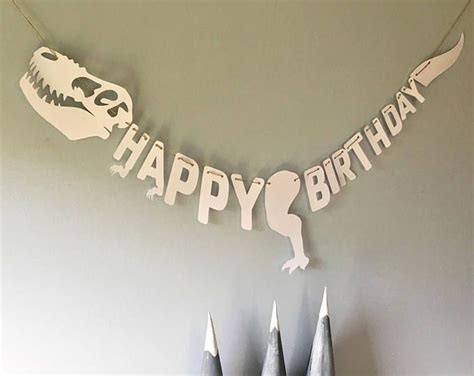 Dinosaur Happy Birthday Banner Dinosaur Party Decorations Dino