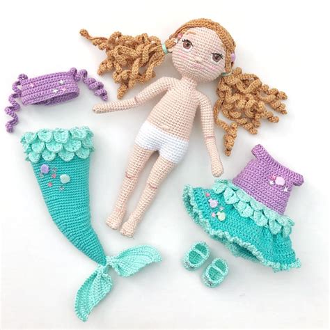 Mia The Mermaid Crochet Amigurumi Doll Pattern By Littlebeaumouse With