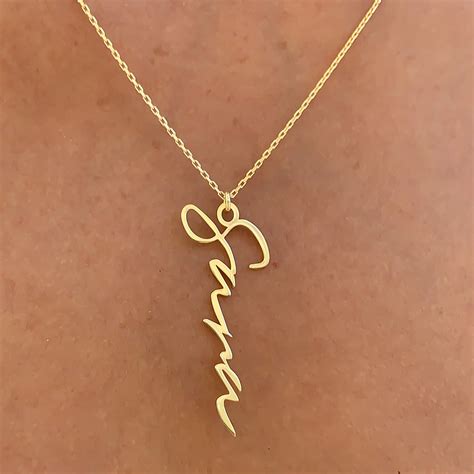 Personalized Cursive Name Necklace Silver Gold Plated Gemma Azzurro