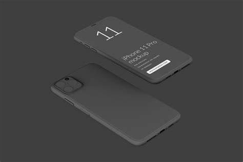 5642 Iphone 11 Pro Clay Mockup Psd File