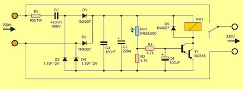 Schematic Diagram Relay Switch Bc516 Light Activated Relay Switch