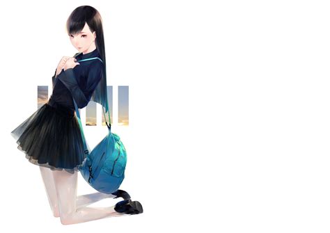 Wallpaper Anime Girls Backpacks Skirt Sawasawa Clothing Costume